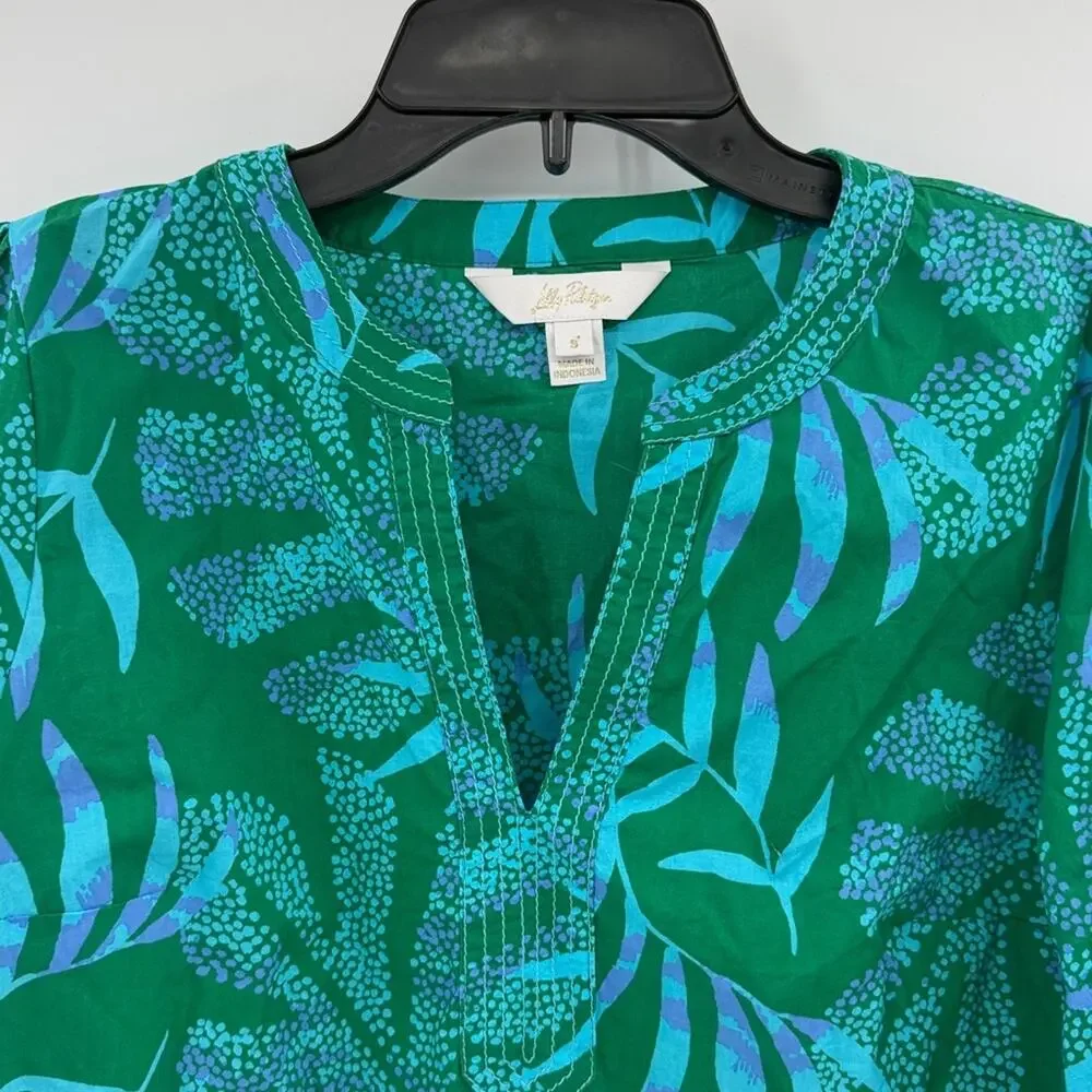 Lilly Pulitzer Women's Coulter Top - Fiddle Leaf Green It's a Jungle Out There S